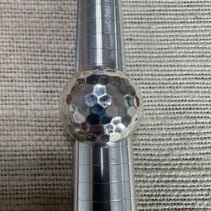 Hammered vintage Sterling silver dome ring, size 8